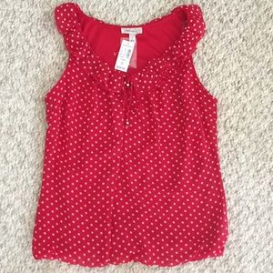 Dress Barn 💥NWT💥Sleeveless PolkaDot Shirt, Small